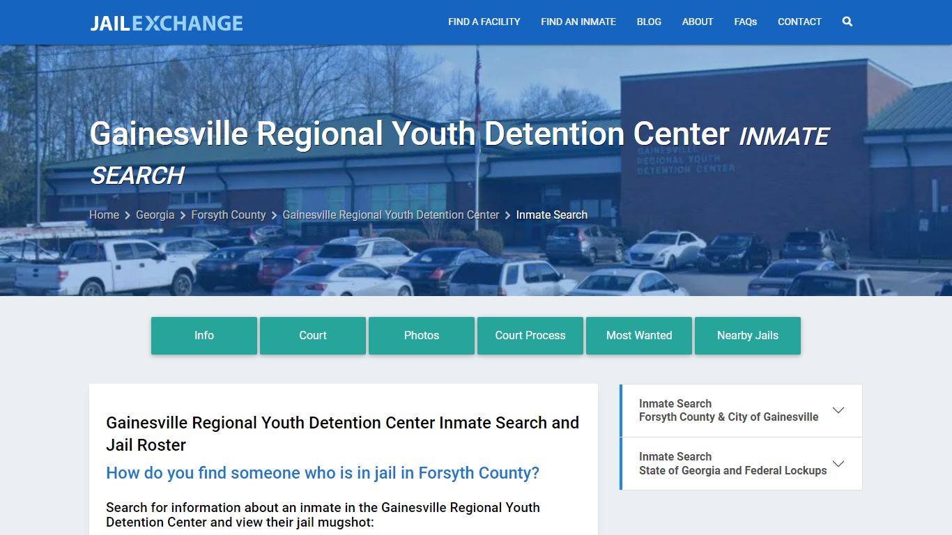 Gainesville Regional Youth Detention Center Inmate Search - Jail Exchange